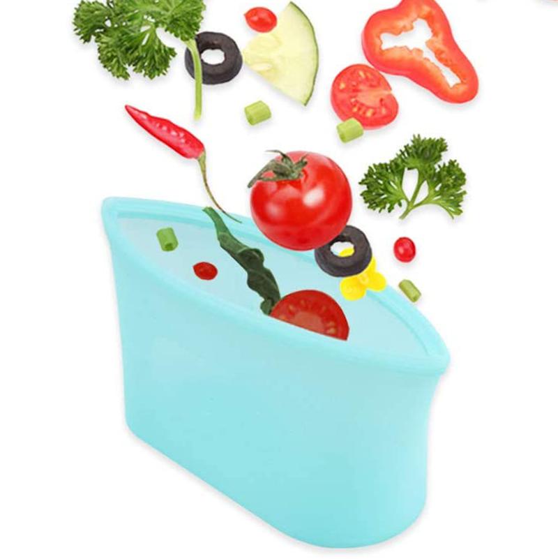 1171 Silicone Food Bag Reusable Airtight Seal Storage Container Freezer Leak-Proof (350Ml) - SkyShopy 1171 Silicone Food Bag Reusable Airtight Seal Storage Container Freezer Leak-Proof (350Ml) - SkyShopy